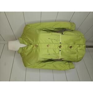 A La Carte large green jacket with beaded & pleated accents